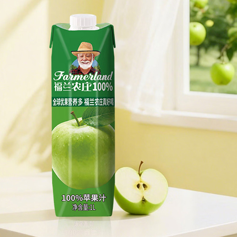 福兰农庄 苹果汁 1L 瓶高清大图