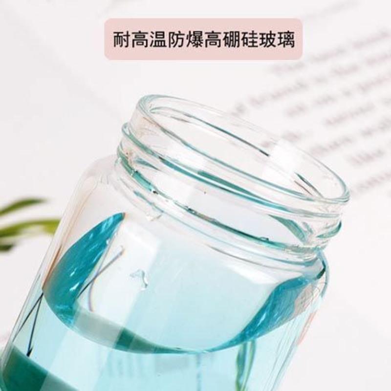 麦香玻璃杯子小巧韩带提绳可爱迷你包包随手杯小容量简约玻璃水杯 200mL 紫色(小巧型)