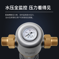 美国惠而浦(Whirlpool)前置过滤器40微米 反冲洗压力表监控 家用净水器 全屋自来水过滤 Q4000C31 银色