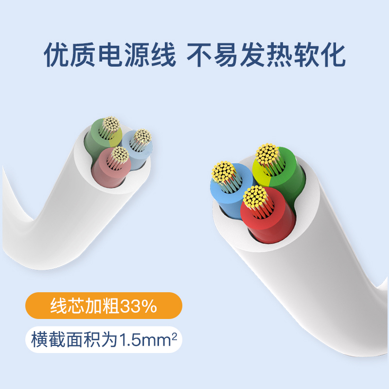 飞利浦(PHILIPS)16A大功率插座 2孔位1.8米 4000W空调/热水器专用 插排/插线板/排插/接线板/拖线板高清大图