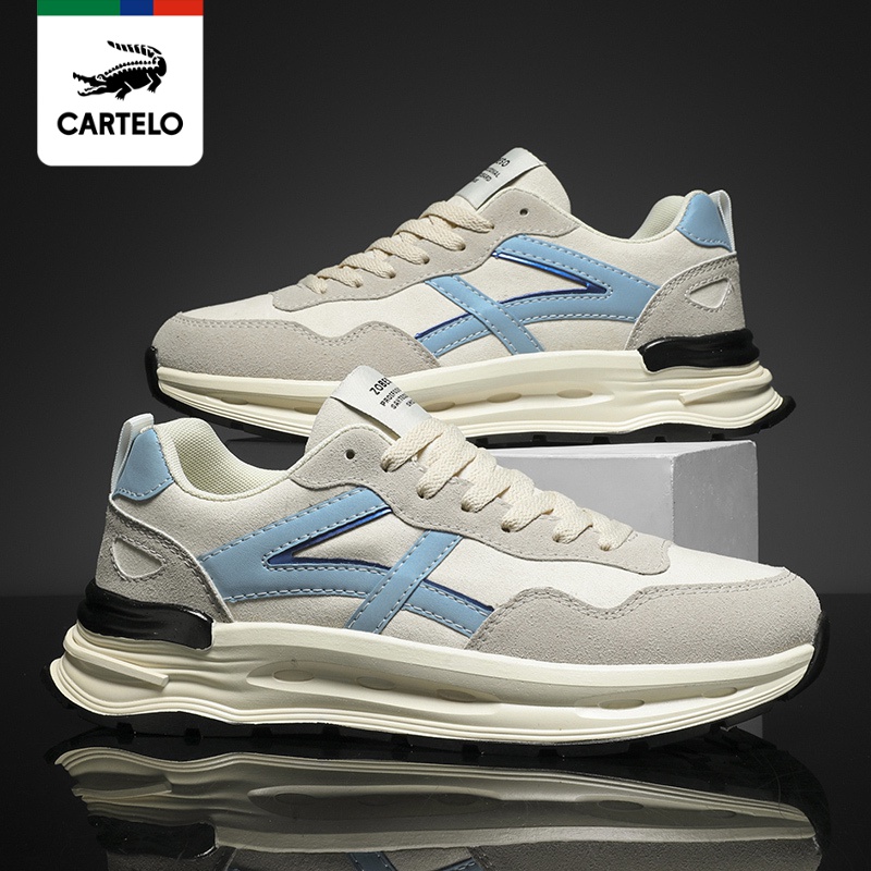 专柜同款]卡帝乐鳄鱼(cartelo)新款男士运动休闲鞋男鞋潮流阿甘鞋板鞋