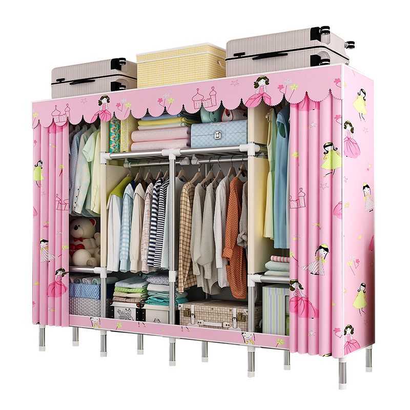 寻木匠简易衣柜家用卧室布衣柜钢管加粗加固出租房收纳柜子现代简约挂