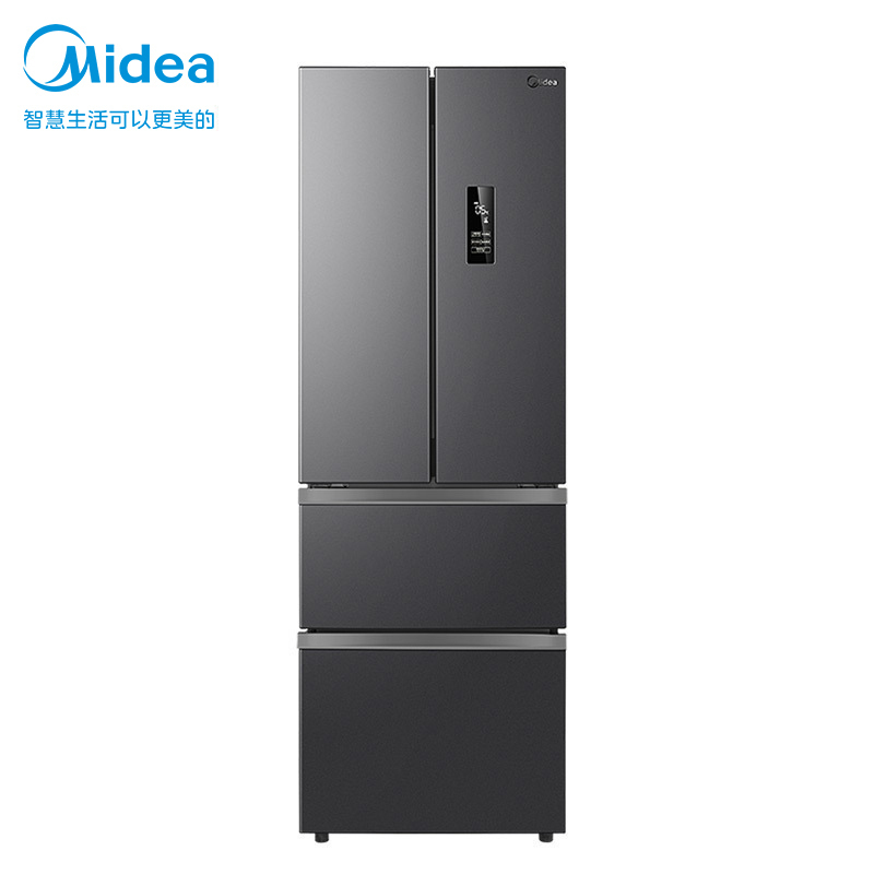 美的(Midea)BCD-325WFPM(E)325升法式多门冰箱一级能效双变频四开门小型家用电冰箱超薄风冷无霜节能低噪