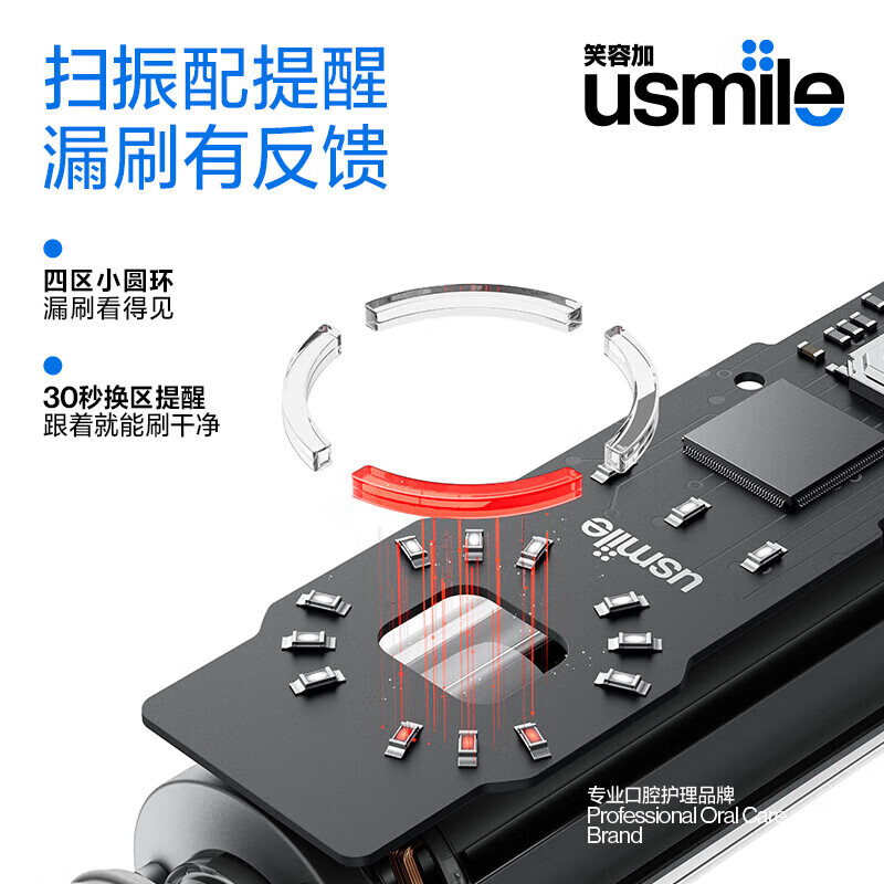 usmile笑容加电动牙刷P20PRO蓝牙APP摆幅智能扫振齿面识别护龈成人 P20 PRO云青蓝.高清大图