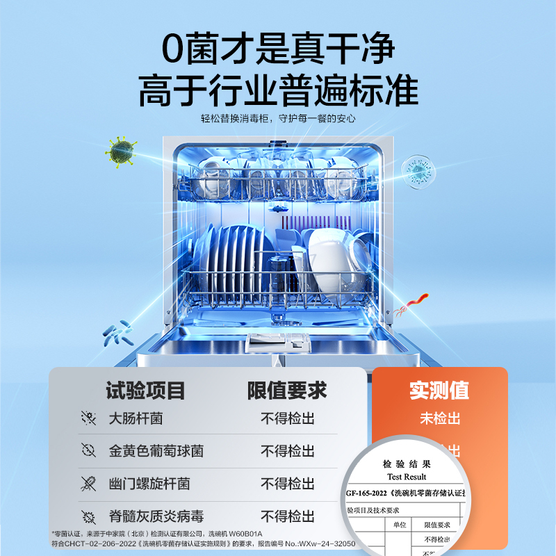 老板ROBAM[0菌认证]星辰W60B01A 灶下可装106升嵌入式洗碗机 家用全自动热风烘干涡轮强排除渣一级水效高清大图