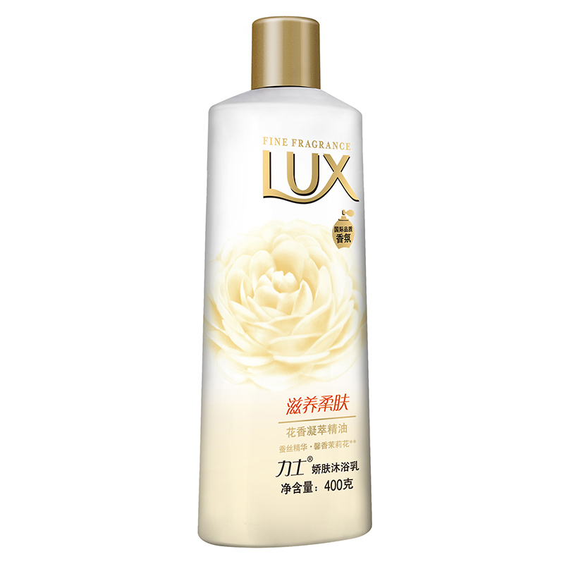 力士(Lux)沐浴露 娇肤沐浴乳 滋养柔肤400ml 蚕丝精华 馨香茉莉花[联合利华]
