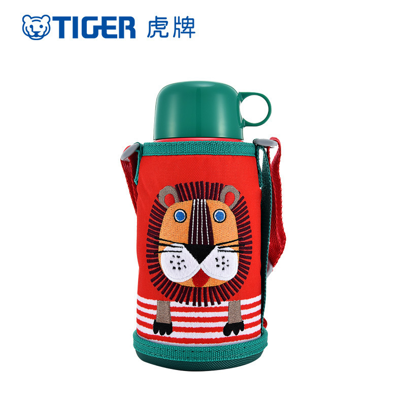 虎牌(tiger) 304不锈钢真空儿童保温杯 MBR-S06G -R保温保冷杯吸管杯一款两用水杯小狮子款