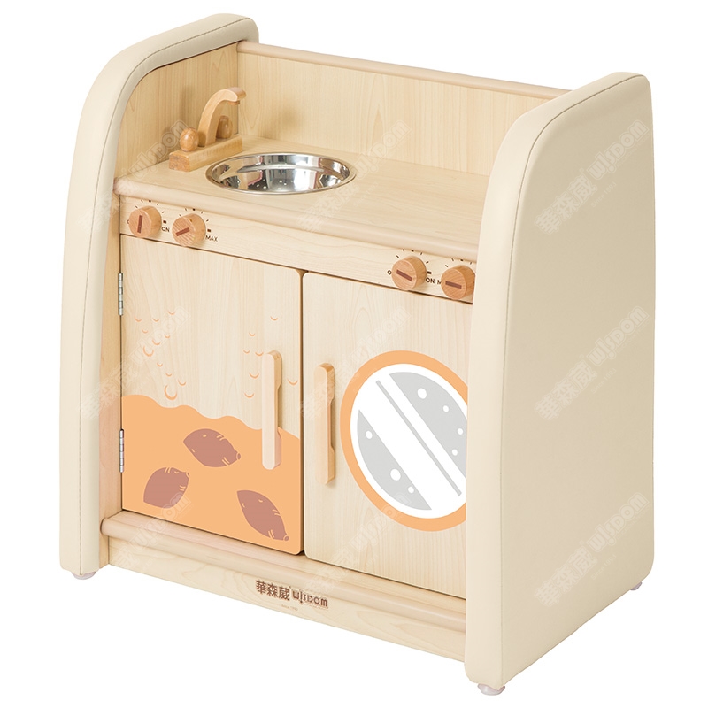 华森葳儿童家具 淘乐幼儿厨房灶台+洗涤台高清大图
