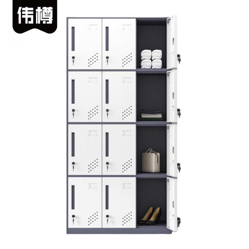 伟樽钢制更衣柜灰白套色12门900*400*1850mm台高清大图