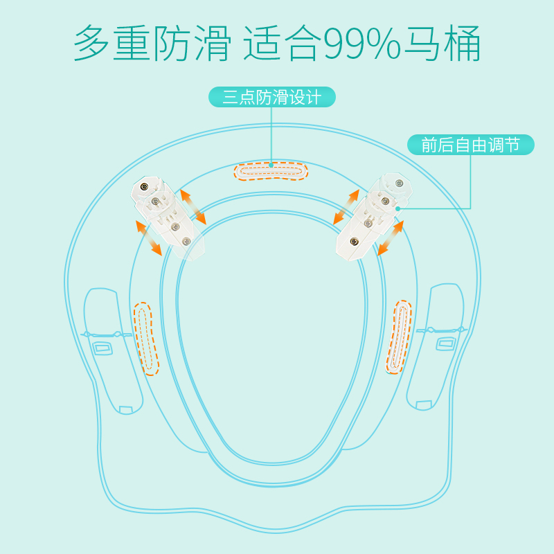 开优米kiuimi加大号儿童马桶圈 坐便器男宝宝坐便圈女小孩马桶盖垫婴幼儿座便器樱花粉(PU款)