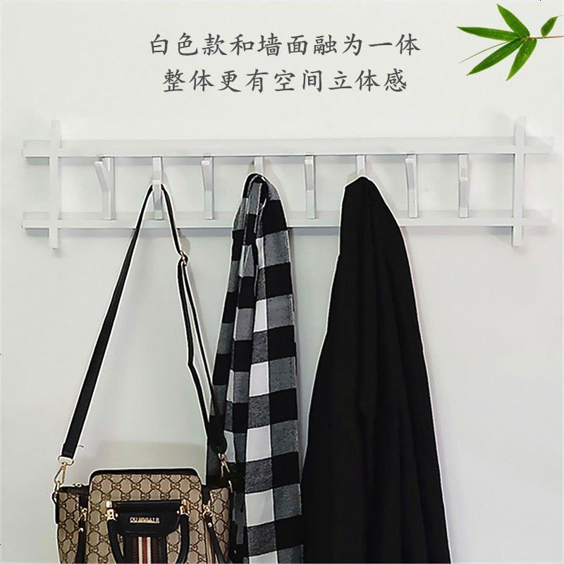 创意后挂钩挂衣架壁挂墙上挂衣架楠竹树枝田园风挂墙衣帽架排钩 原色6钩图片
