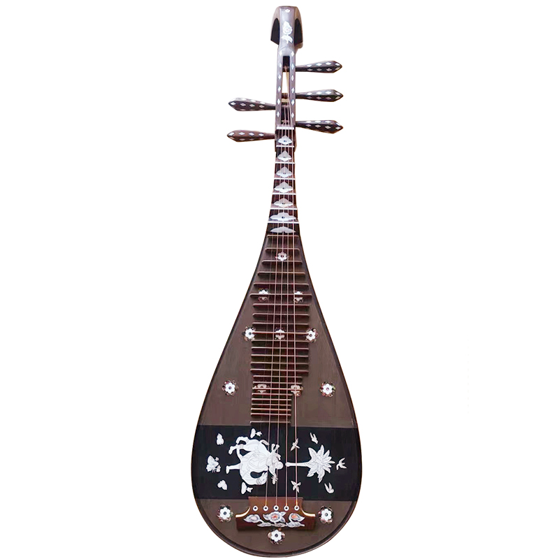 梵巢成人表演练习考级琵琶民族弹拨乐器鸡翅木琵琶五弦四弦仿唐头饰