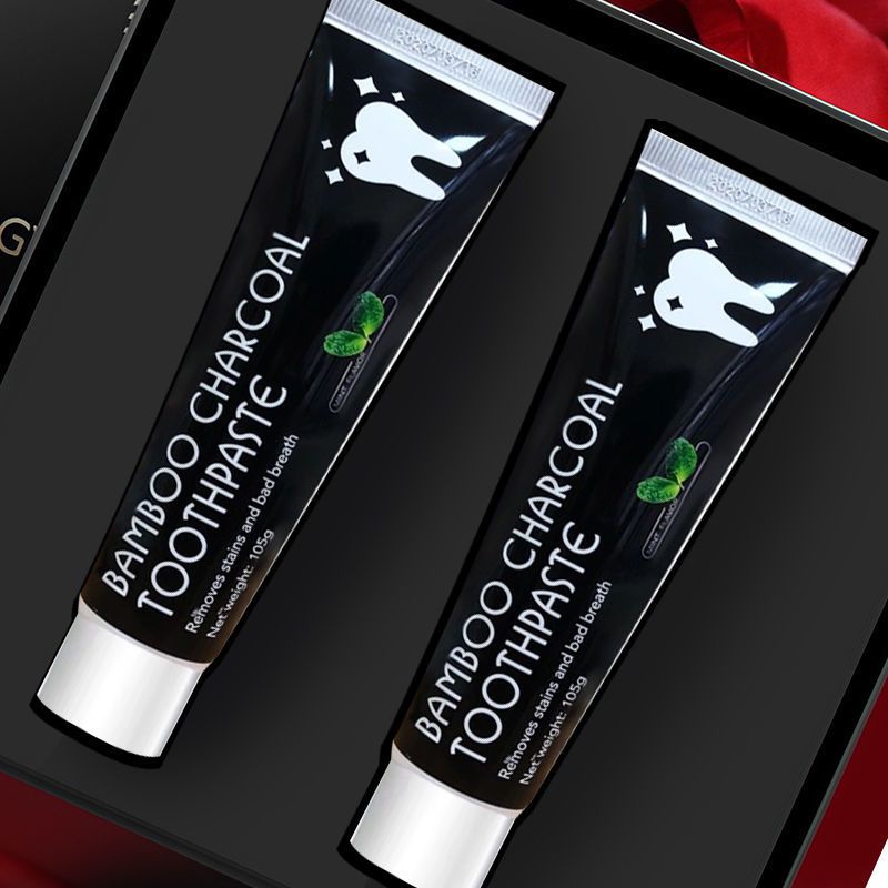抖音同款牙膏椰子壳竹炭牙膏美白竹炭黑色活性炭牙膏|【4支装】竹炭*
