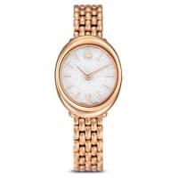 Swarovski璀璨水晶玫瑰金女士石英腕表防水金属链带椭圆形石英表