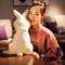 美帮汇北欧猫咪沙发抱枕创意咪办公室靠背腰靠垫毛绒影子猫
