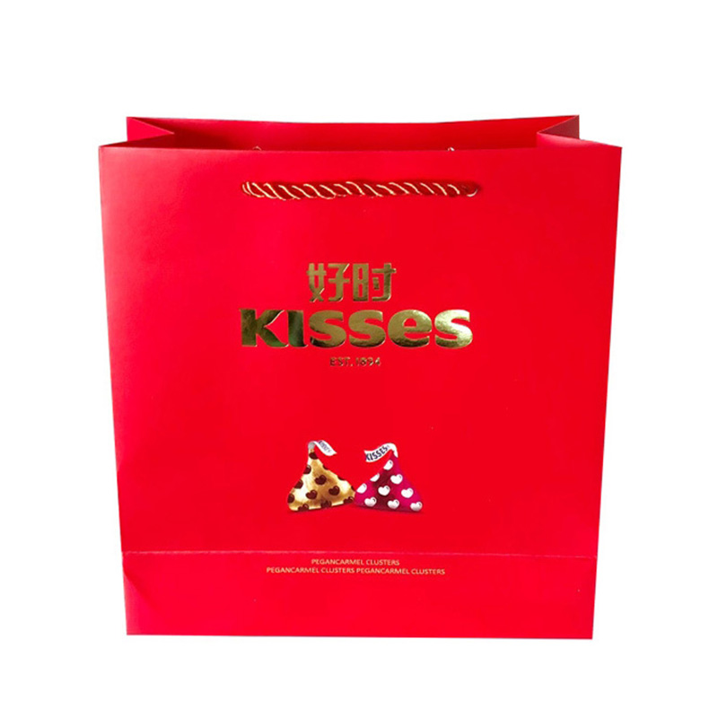 好时之吻kisses牛奶巧克力6粒10粒16粒圆形铁盒结婚喜糖礼盒装 红色礼袋（6-10粒使用） 好时