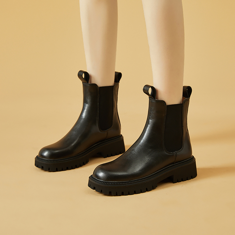 鞋柜马丁靴女款短靴英伦风2022年新款秋季黑色短筒靴子5122607005