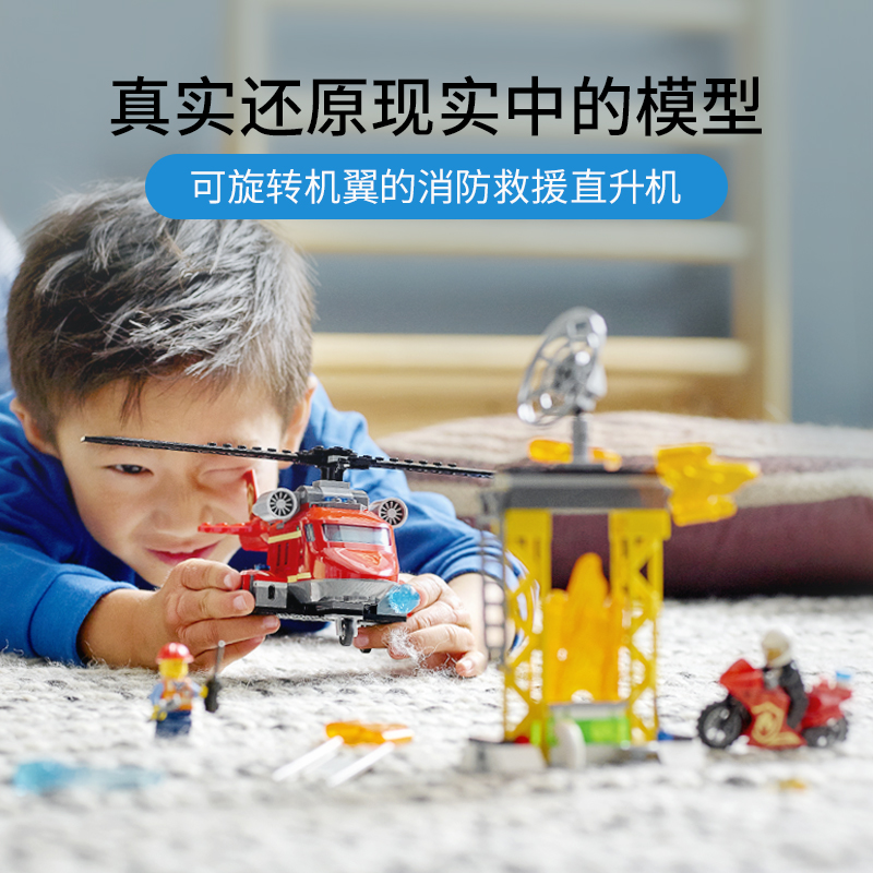 LEGO乐高 城市系列 消防救援直升机60281益智玩具拼插积木5岁+男孩女孩生日新年礼物高清大图