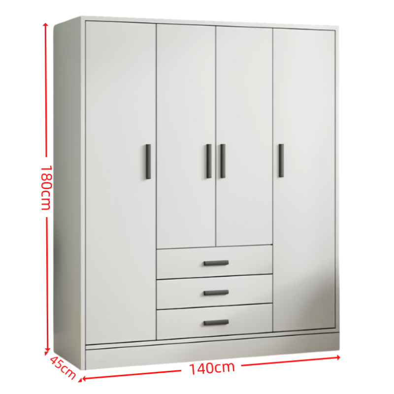 芙首泰四门三抽衣柜1400*450*1800mm个高清大图