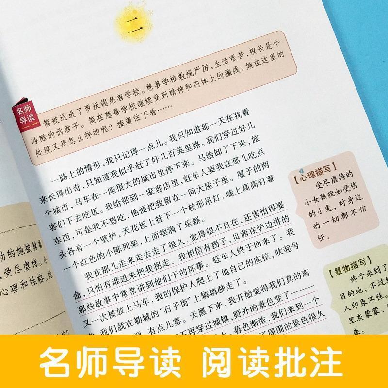 [正版]简爱书籍原著勃朗特名著导读青少年版山东美术出版社小学生三四五六年级课外书彩图美绘插画名师批注带读后感无障碍阅读