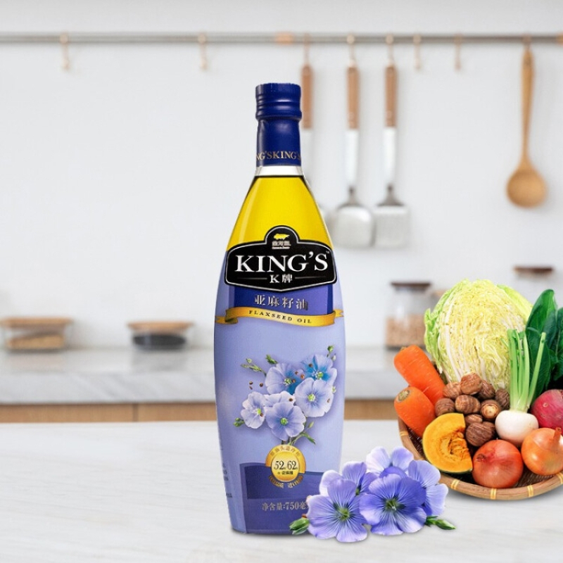 金龙鱼kings亚麻籽油进口原料初榨一级食用油750ml视频