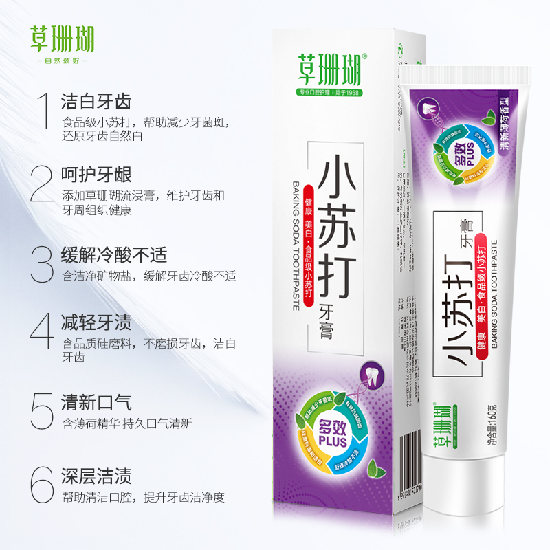 草珊瑚小苏打多效PLUS牙膏 160g*2支