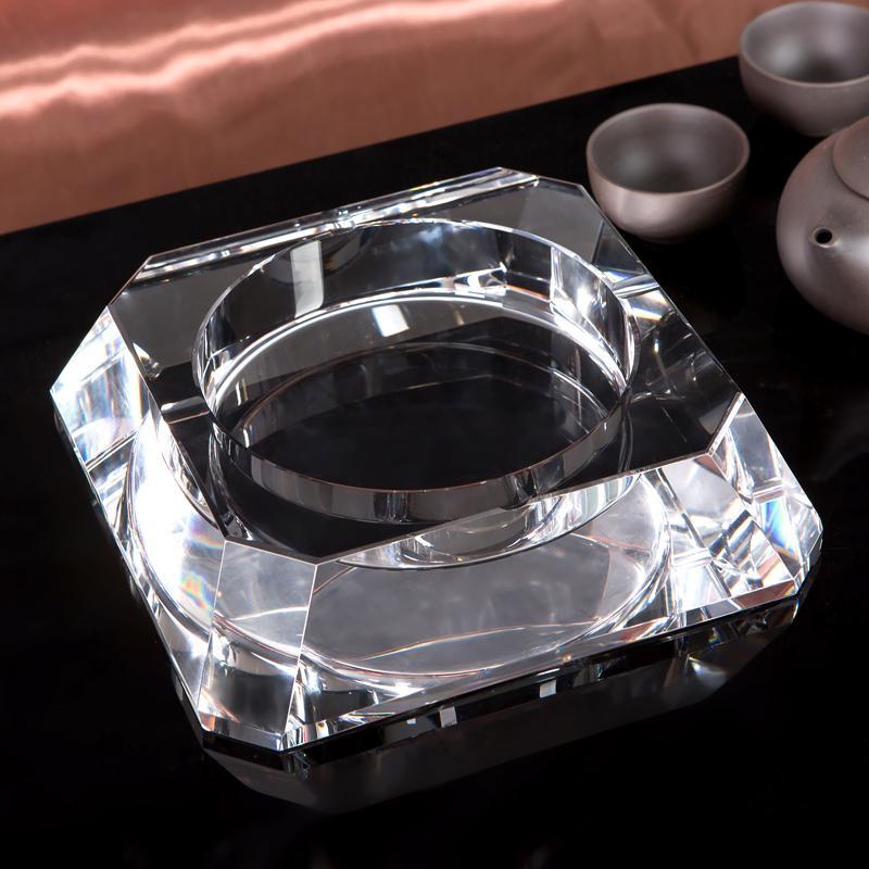 水晶烟缸时尚创意烟灰缸送朋友个性礼品大号烟缸客厅欧式烟缸摆件蓝色
