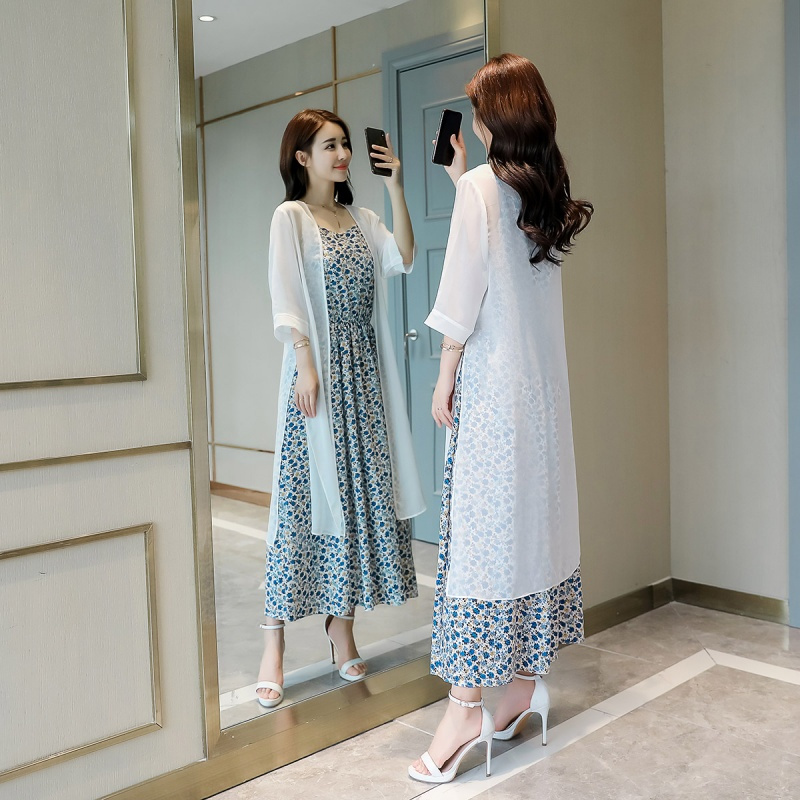 裙裤套装女夏时尚女士新品春夏装七分裤薄款阔腿裤连体裤两件套坊