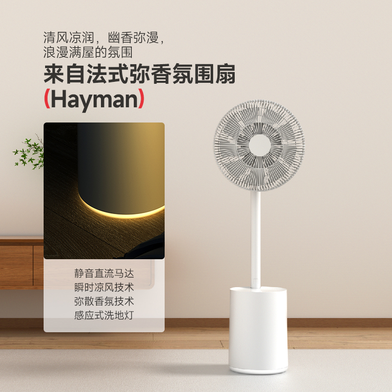海路世(Heallux)直流变频台地两用插电款雾冷香薰电风扇DF01EA