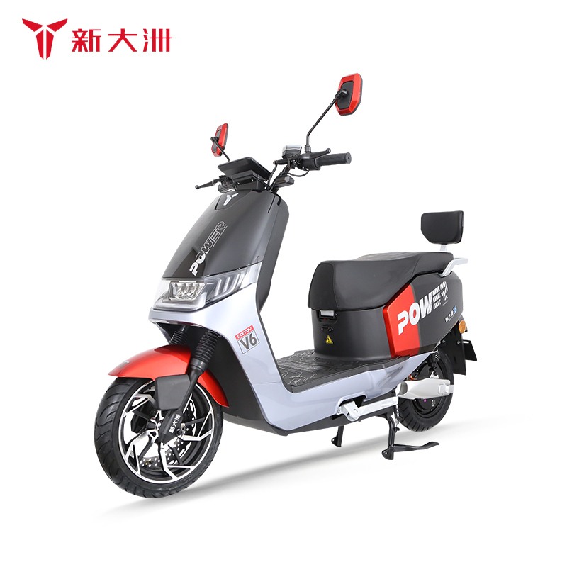 PARRAY/派睿 新款V6 72V20AH铅酸电池大功率高速电动摩托车成人代步 特黑/合金红/电镀银灰
