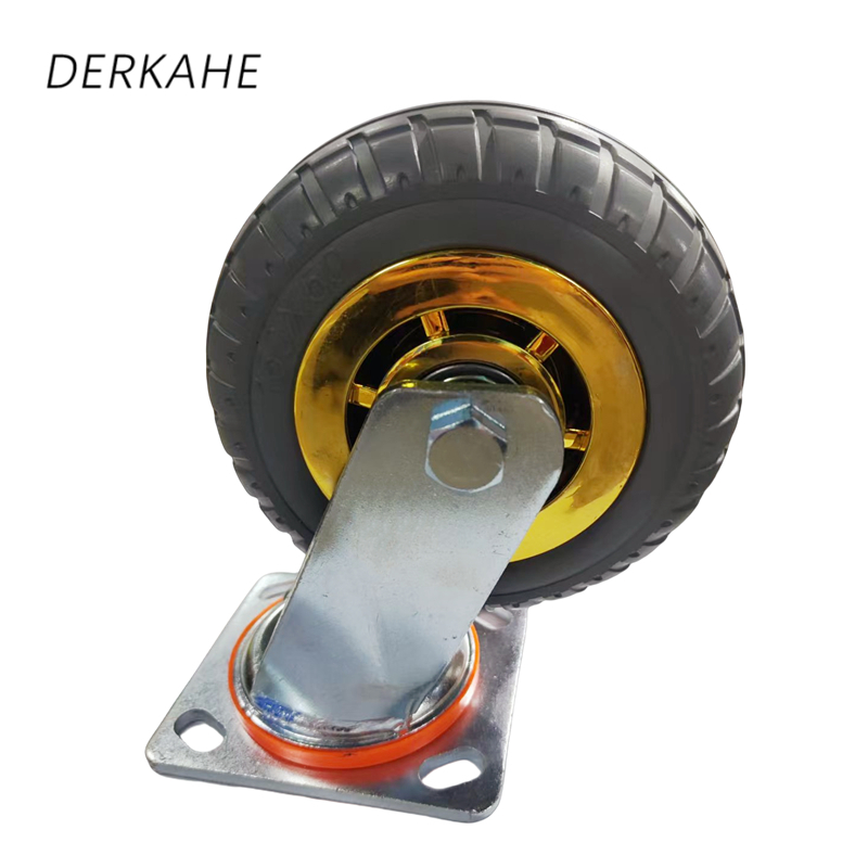DERKAHE 重型手推车橡胶轮 φ100×50(4寸) 万向款 个