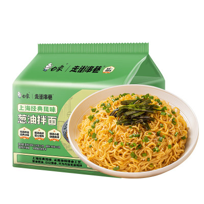 小窝厘 白象 方便面葱油拌面上海经典口味葱油拌面114g*5连包