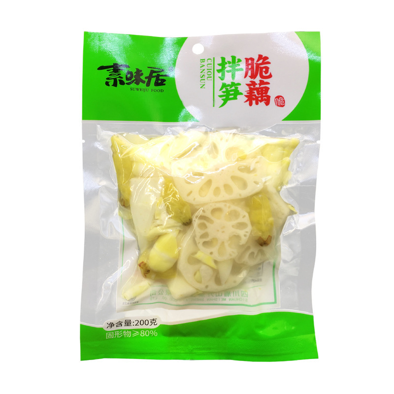 素味居泡椒山椒野菜花生脆笋香辣鲜香泡椒藕片木耳脆笋拌笋菜200g*2