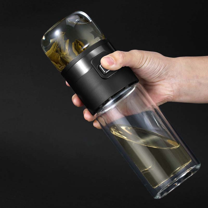 铁斯特 玻璃杯 茶水分离杯 双层玻璃杯(备注颜色)TST-B135高清大图