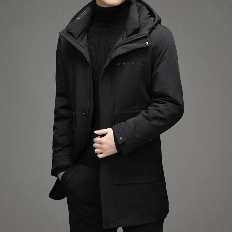 恒源祥领子可拆内胆中长款羽绒服男加厚2021冬季新款保暖休闲大码羽绒