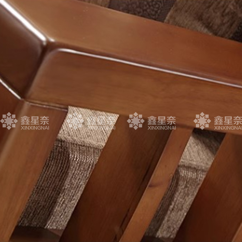 鑫星奈 XXN4031221实木沙发茶几组合简约中式沙发 1+1+3+茶几高清大图