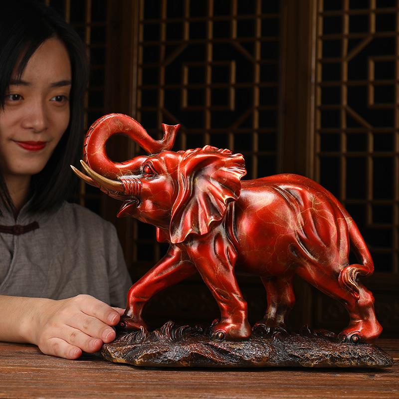 美帮汇铜大象摆件象一对吉象玄关家居客厅酒柜装饰工艺艺术品高清大图