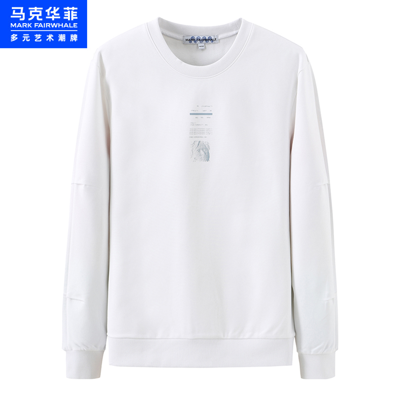马克华菲男士卫衣2022秋季新款潮流趣味创意字母印花圆领长袖男