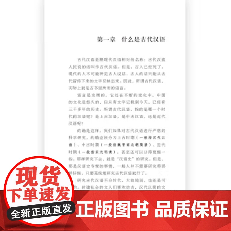 古代汉语常识 语言学大师王力专力编写 初学者入门高清大图