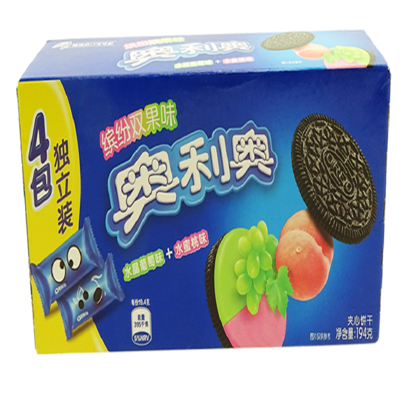 “奥利奥缤纷双果味夹心饼干水晶葡萄味+水蜜桃味194g ”
