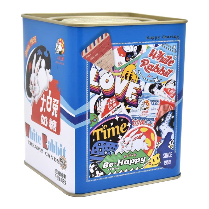 大白兔奶糖铁盒198g婚庆结婚喜糖年货礼物盒装休闲零食品图片