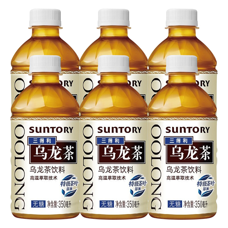 三得利suntory无糖乌龙茶无糖茶饮料350ml6瓶