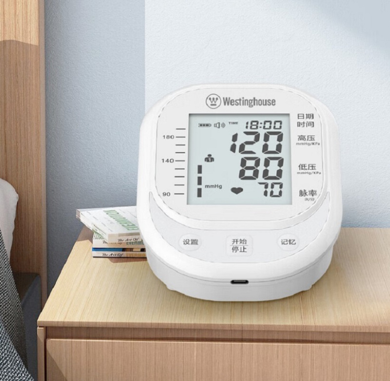西屋Westinghouse电子血压计家用血压测量仪上臂式血压仪家用高精准测血压仪器测血压仪器B01A白色!高清大图