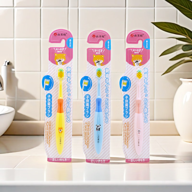 由美枝(YUMIE)分阶 儿童牙刷(4-6岁)软毛斜切三支组合装