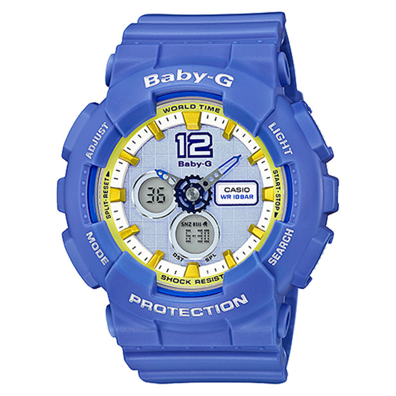 卡西欧(CASIO)手表BABY-G系列双显时尚石英防水运动女表BA-120-2B