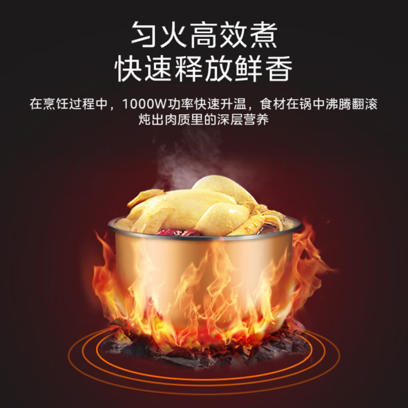 美的(Midea)电压力锅旋钮简易操作高压锅金属外壳压力锅 MY-E501高清大图