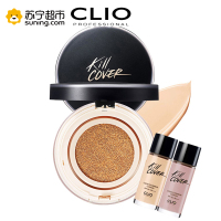 CLIO 珂莱欧 无瑕水润气垫粉底 妆前乳版套装 4#自然肤色(含气垫粉底bb霜15g+替换装20g+妆前乳20ml)