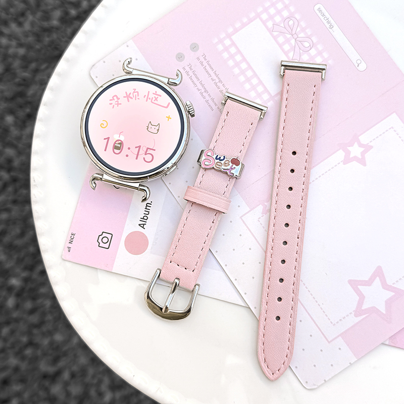 适用小天才电话手表表带Z10/Z9可爱挂脖Z11新款Z8Z7S保护套3139B 粉色 22