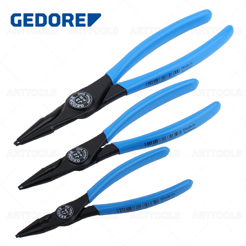 吉多瑞(GEDORE)德国吉多瑞gedore卡簧钳内卡外卡弹簧弯头8000A/J直头卡环钳进口 1101-001套装高清大图