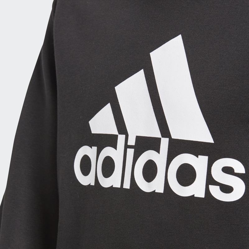 adidas kids阿迪达斯儿童春季训练 男大童儿童套头运动卫衣 黑 BP8779